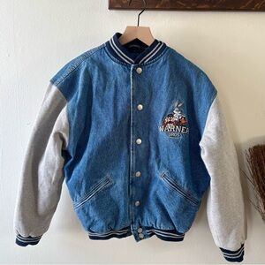 Warner Bros Blue and Gray Denim Jacket